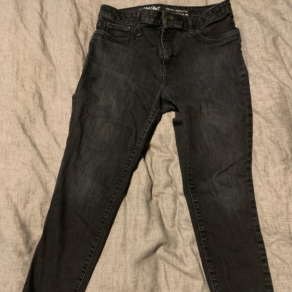 Mossimo Faded Black Denim High Rise Crop Jegging